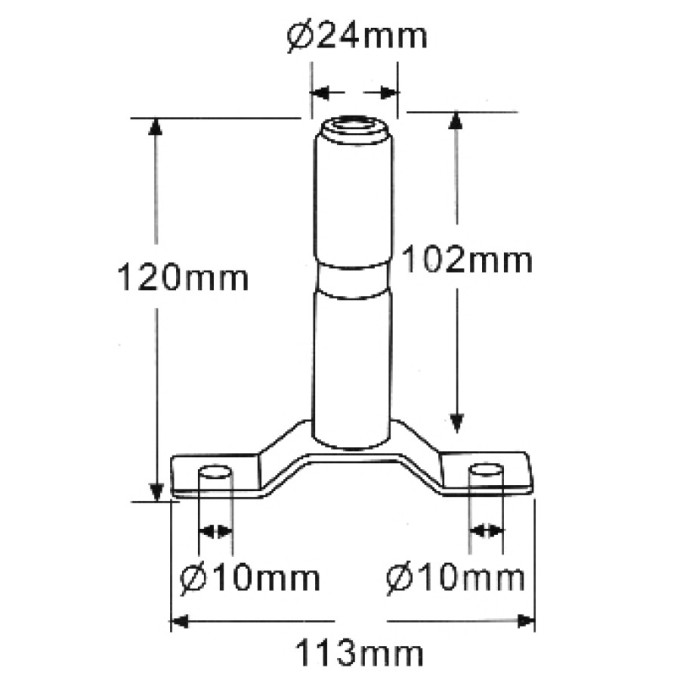 Mufa in forma de T pentru prindere girofar Din Pole